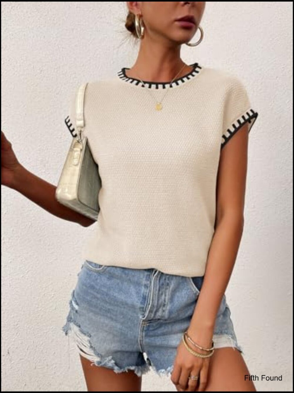 Cap Sleeve Knit Sweater Vest Pullover Tank Top Loose Fit - Picture 3 of 7